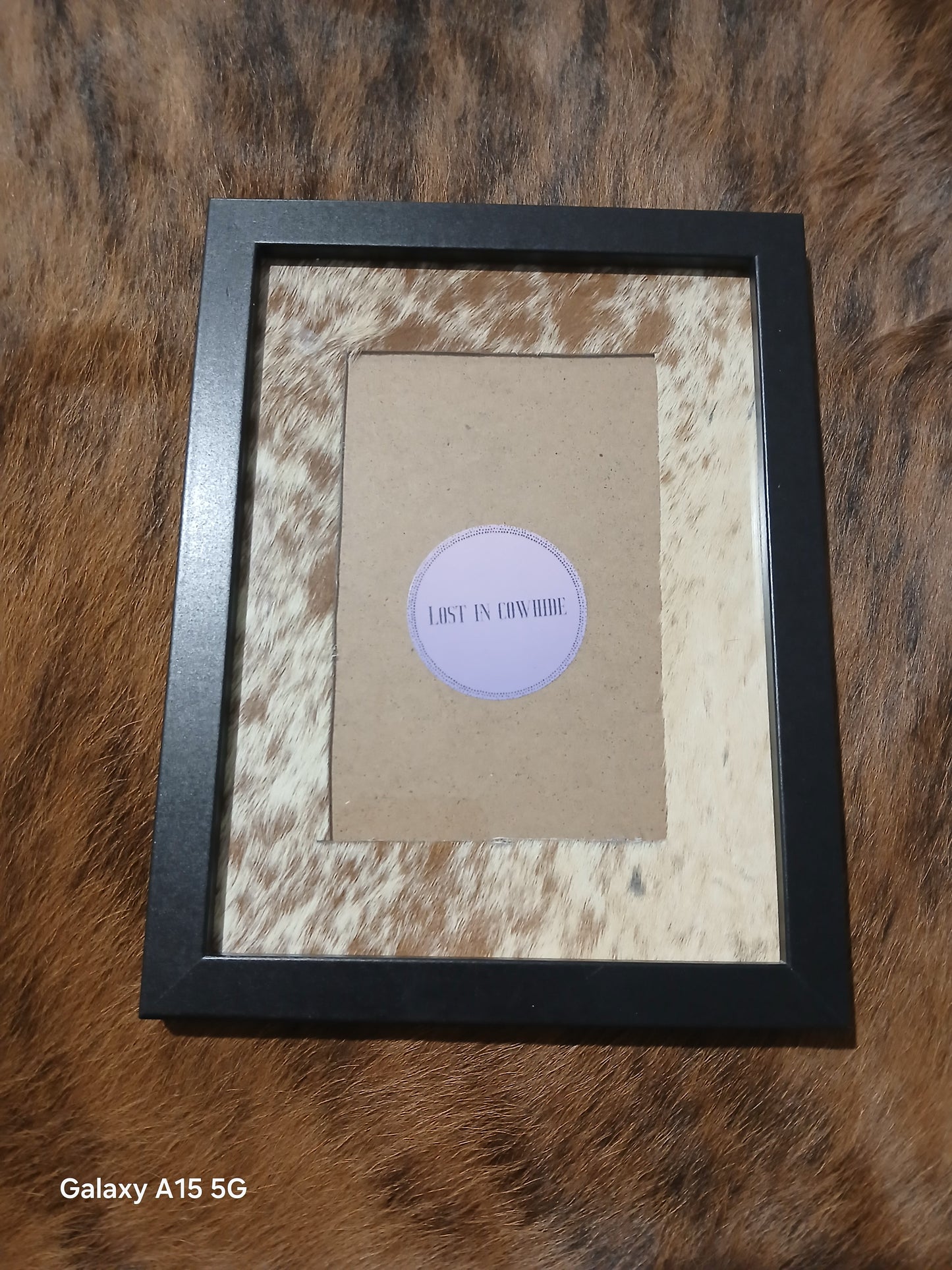 Cowhide frame photo size 4x6"