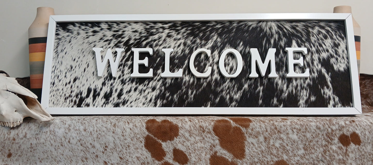 Custom cowhide wall signs