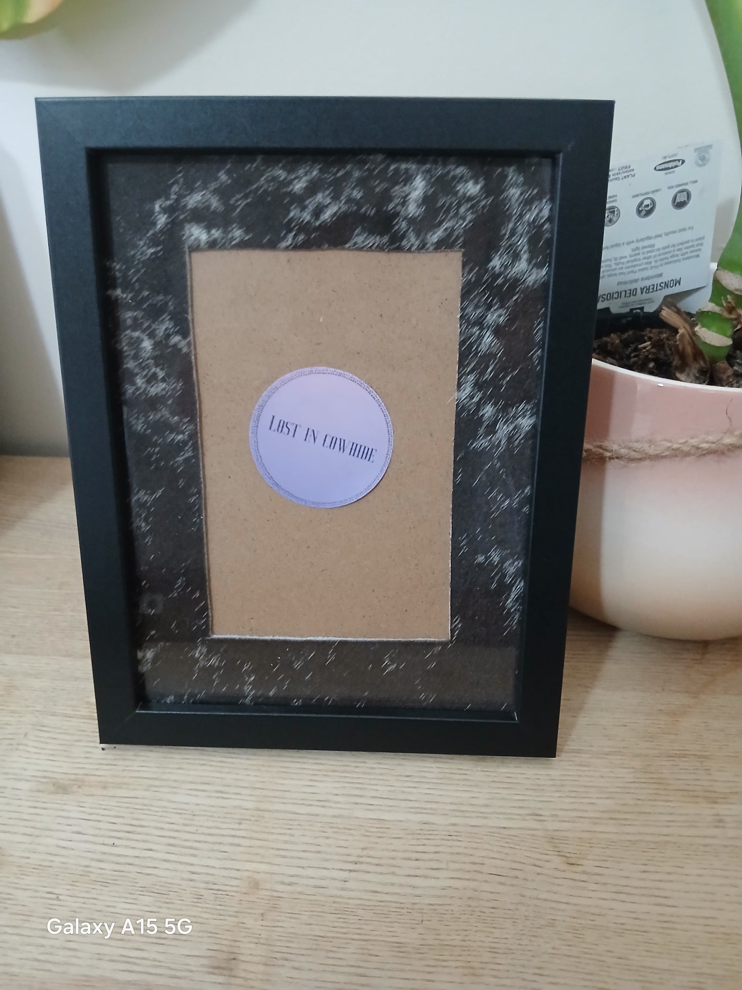Cowhide frame photo size 4x6"