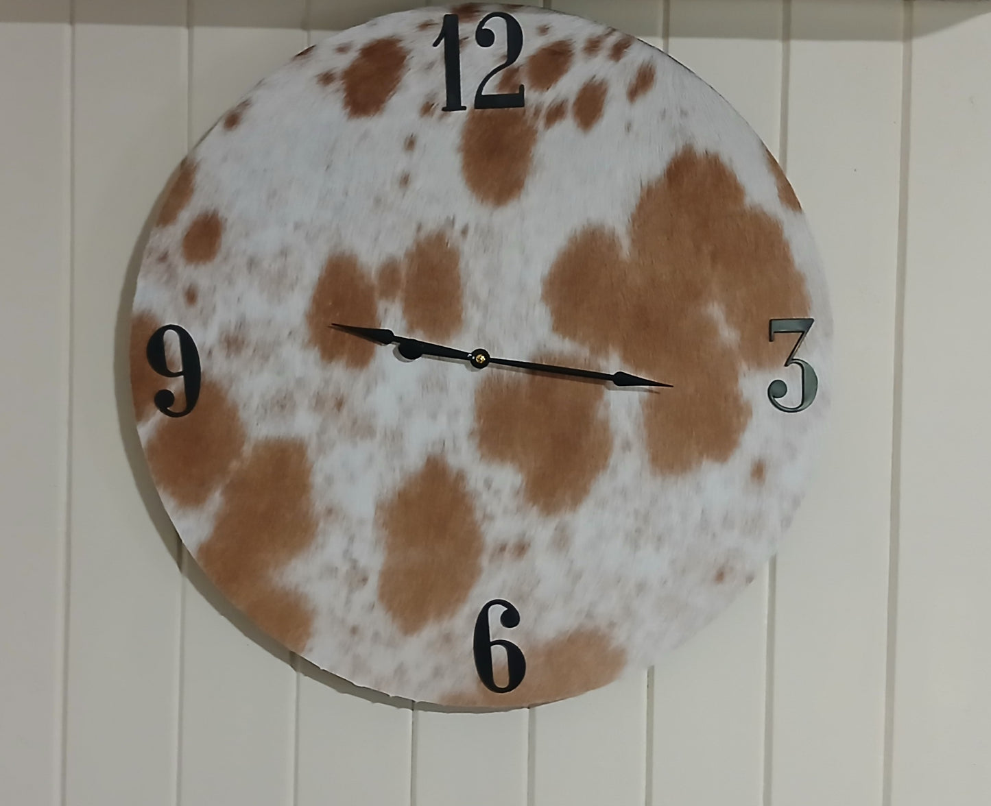 Huge cowhide wall clock (58cm)