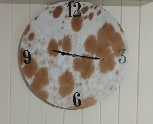 Huge cowhide wall clock (58cm)