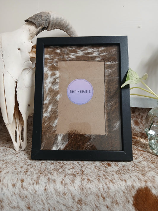 Cowhide frame photo size 4x6"