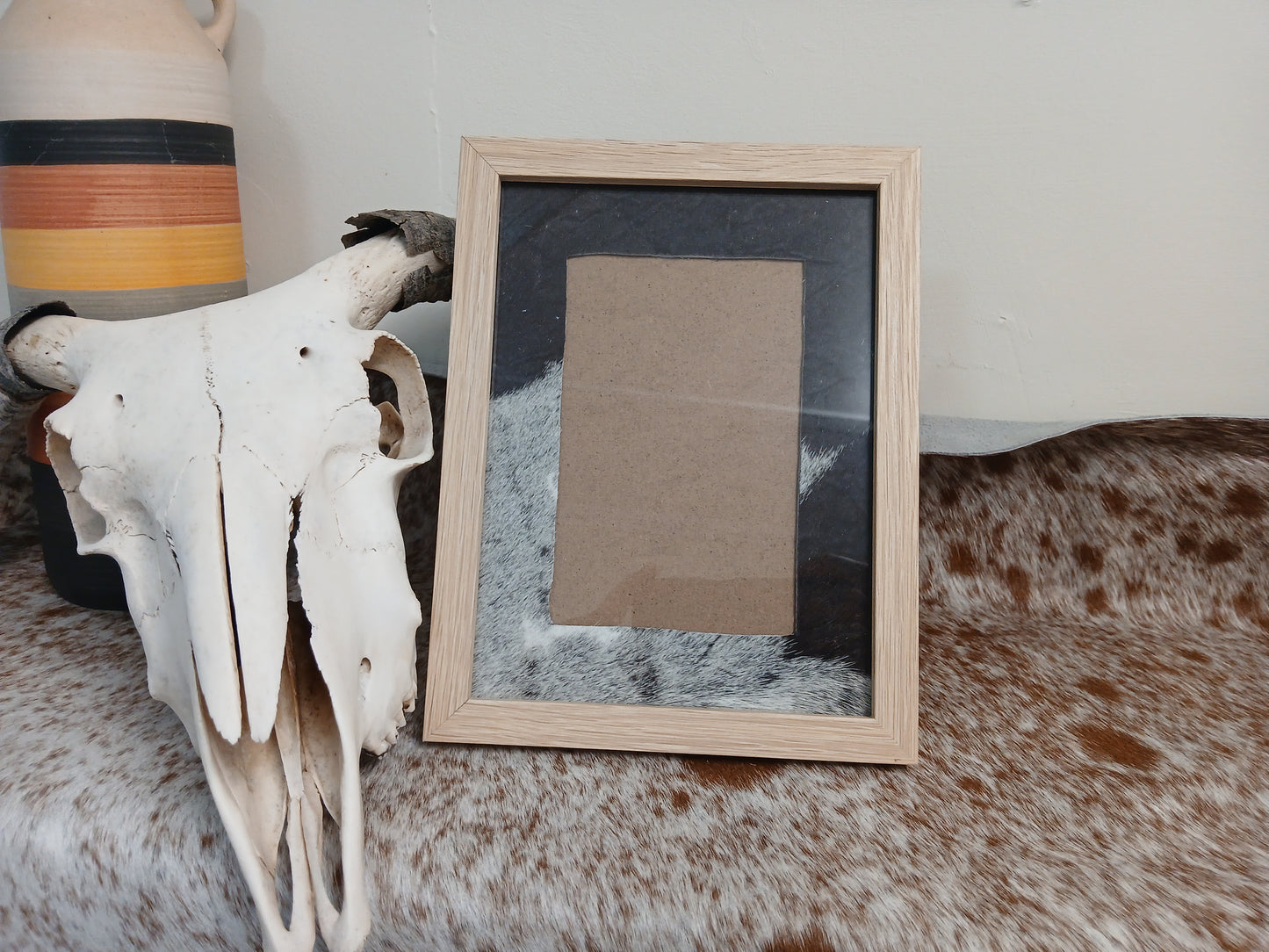 Cowhide frame photo size 4x6"