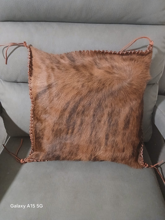 Brindle cowhide cushion