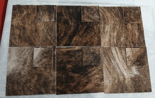 Luxury Genuine Cowhide Dining - Square placemat & coaster set (6)