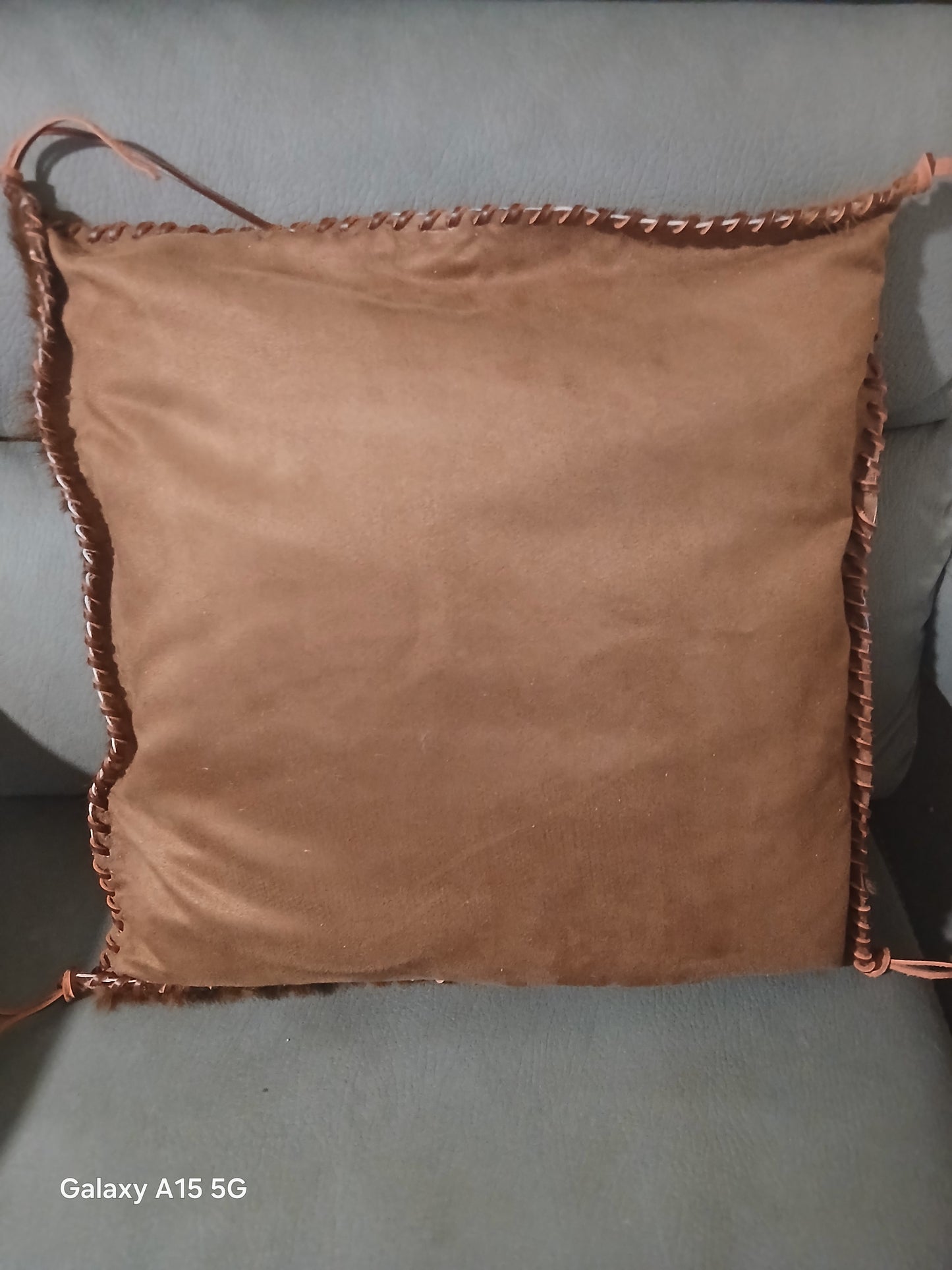 Brindle cowhide cushion