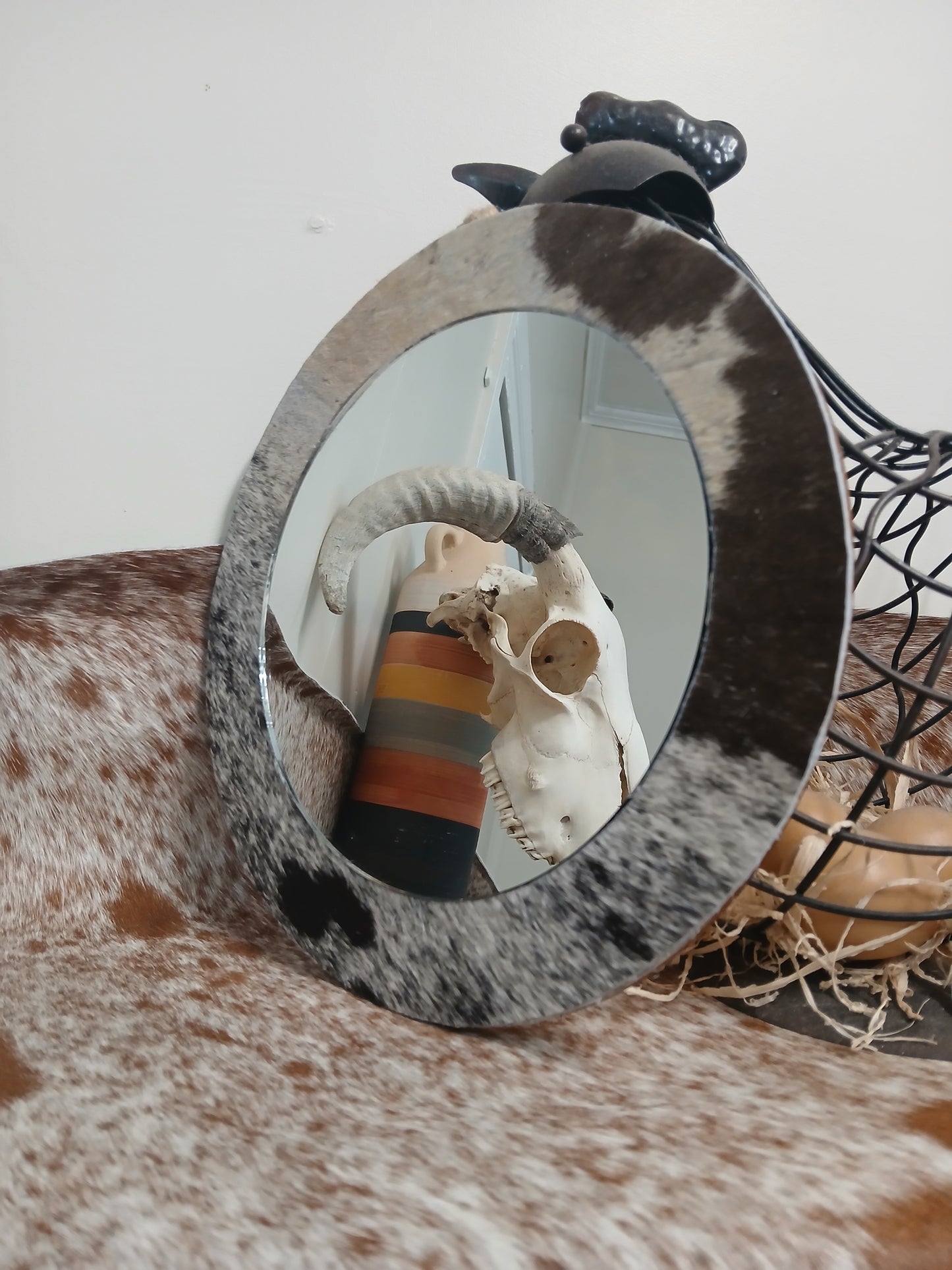 Cowhide Wall mirror