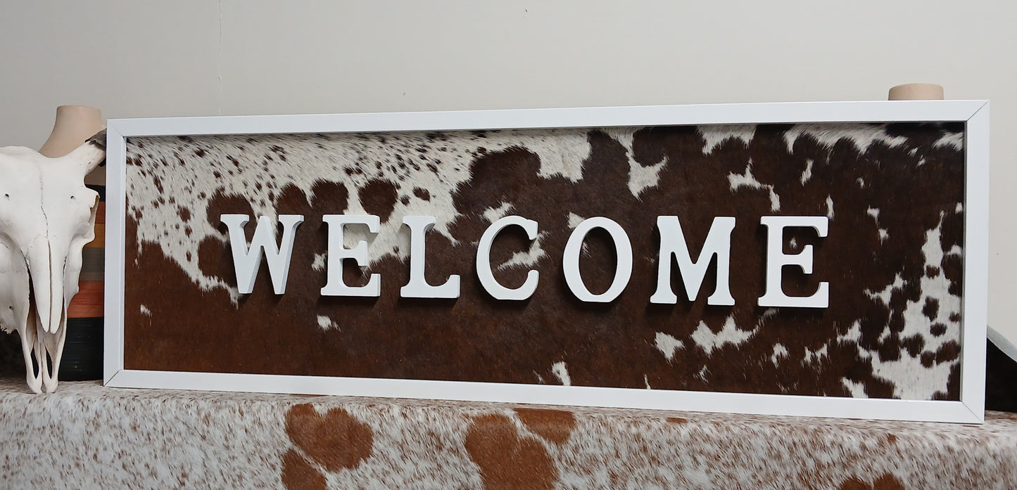 Custom cowhide wall signs