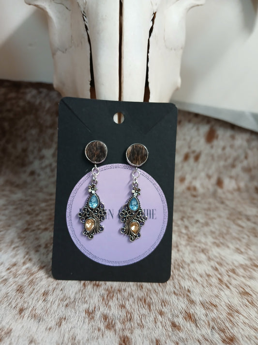 Stud dangle earrings
