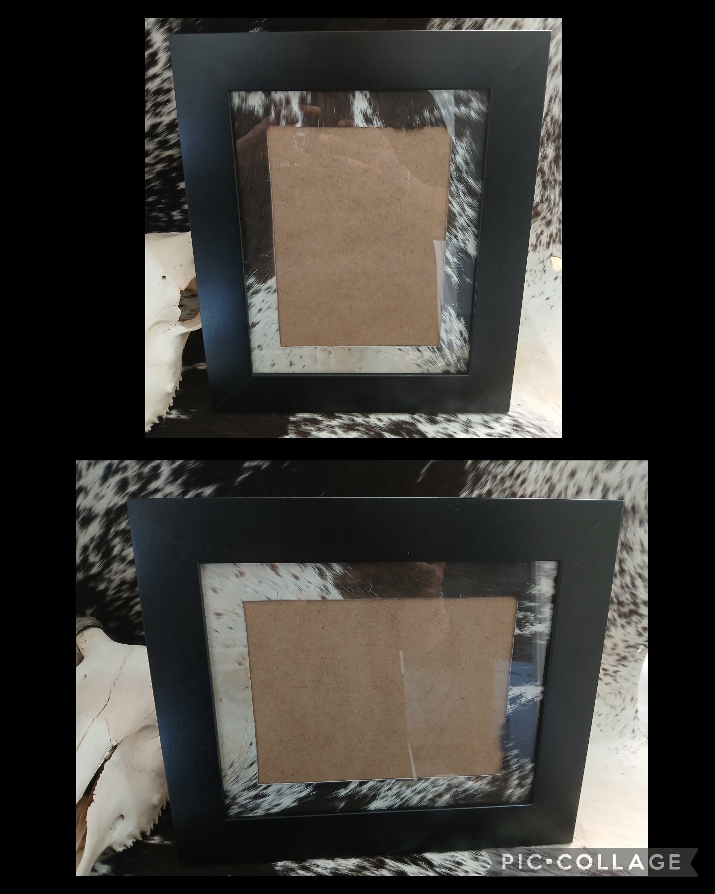 Cowhide frame photo size 6x8"