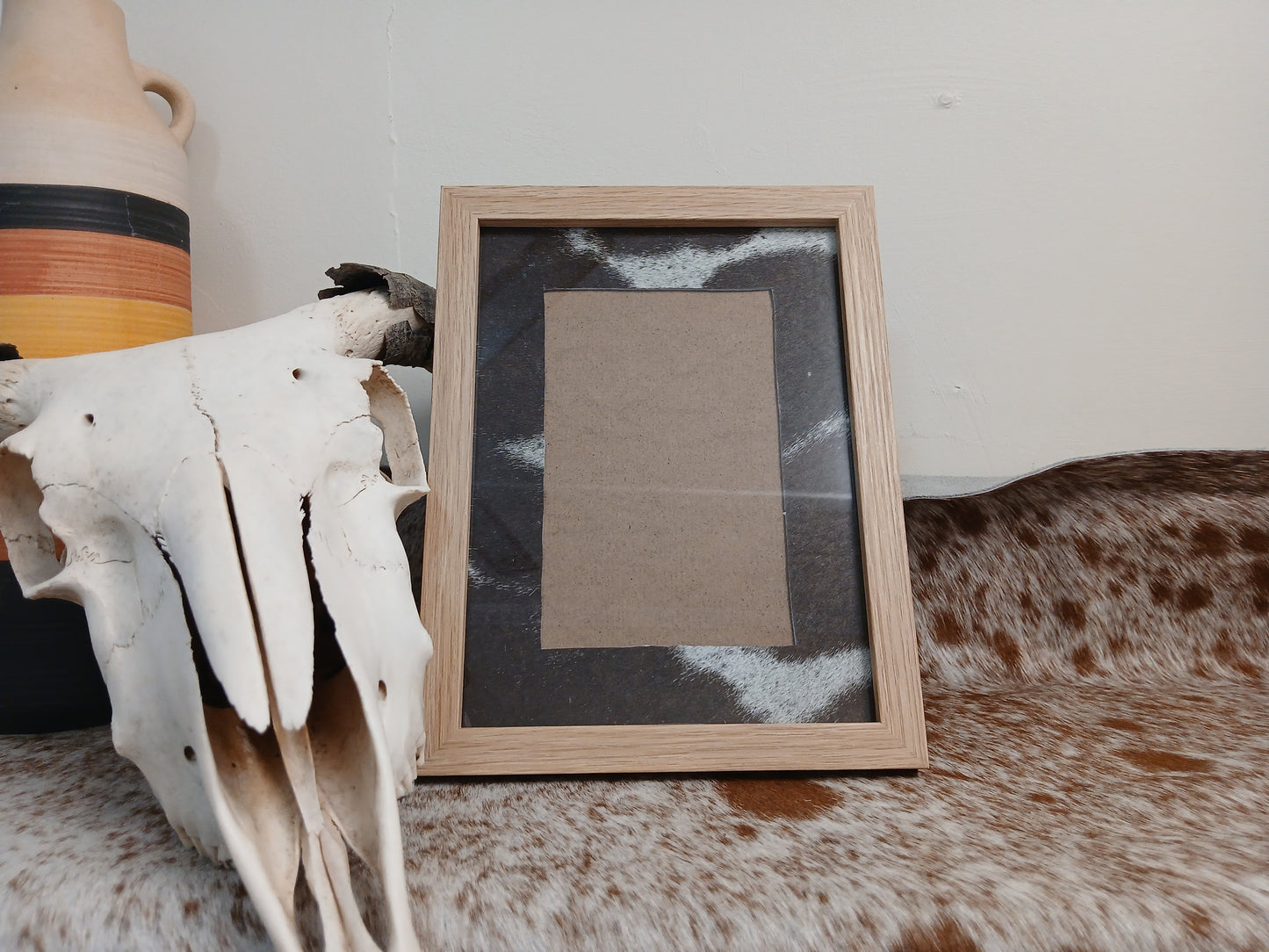 Cowhide frame photo size 4x6"