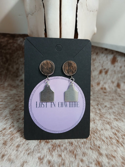 Stud dangle with ear tag