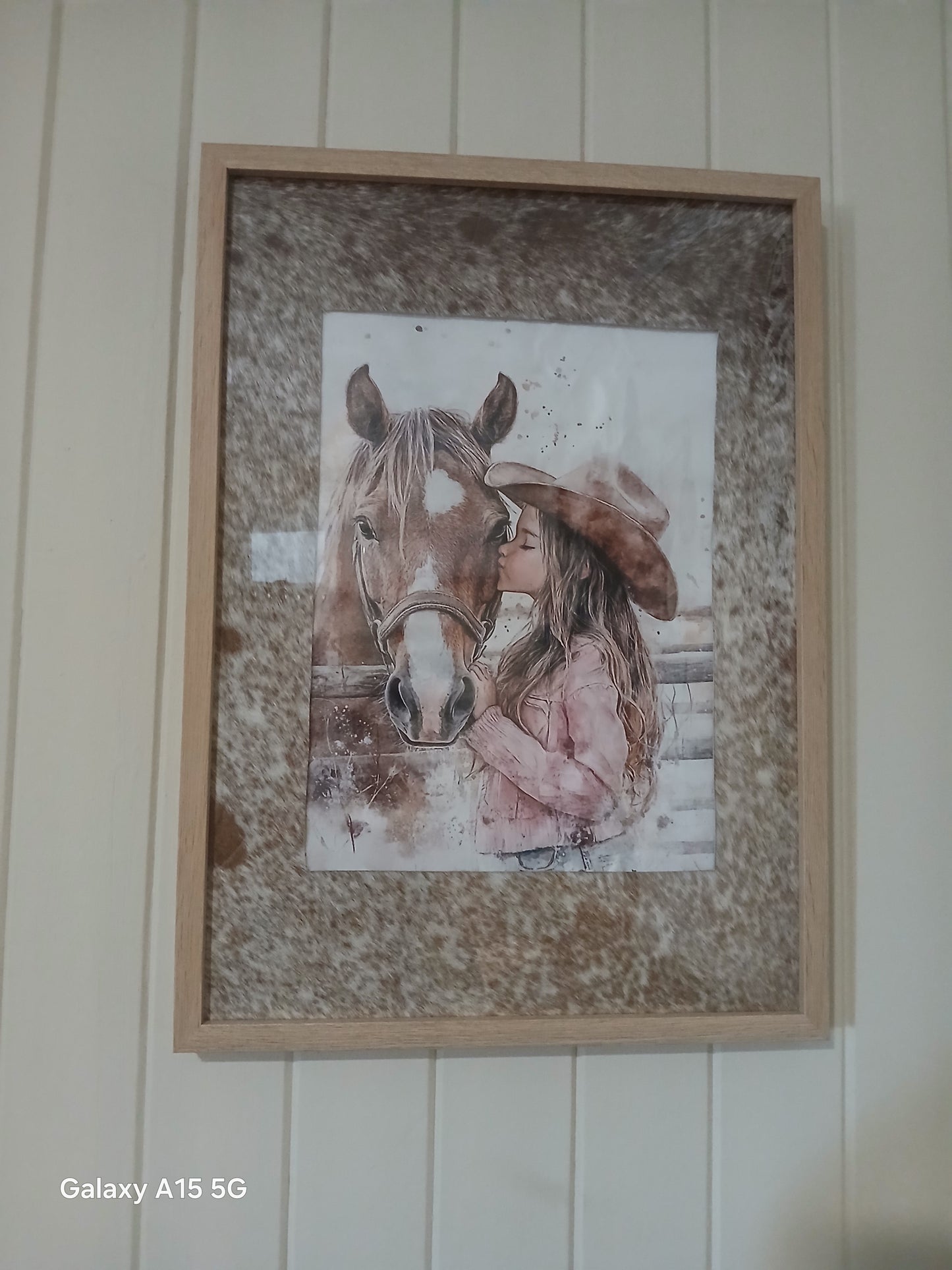 Cowhide frame with A3 sized print