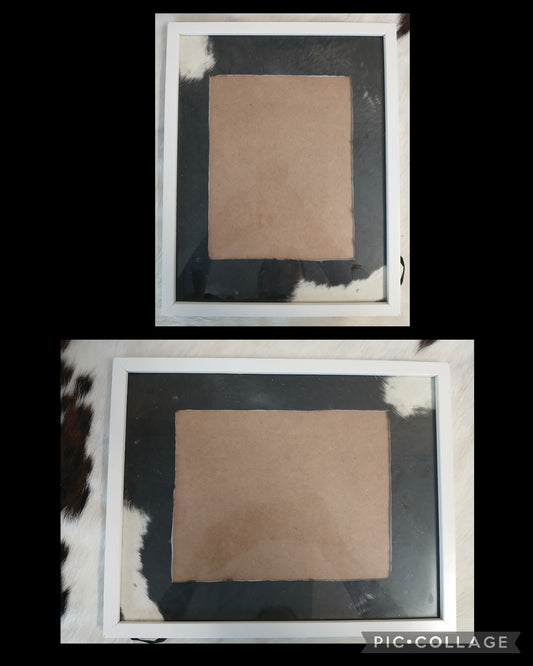 Cowhide frame photo size 8 x 10"