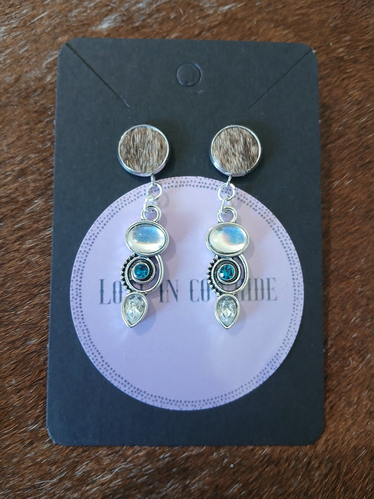 Stud dangle earrings
