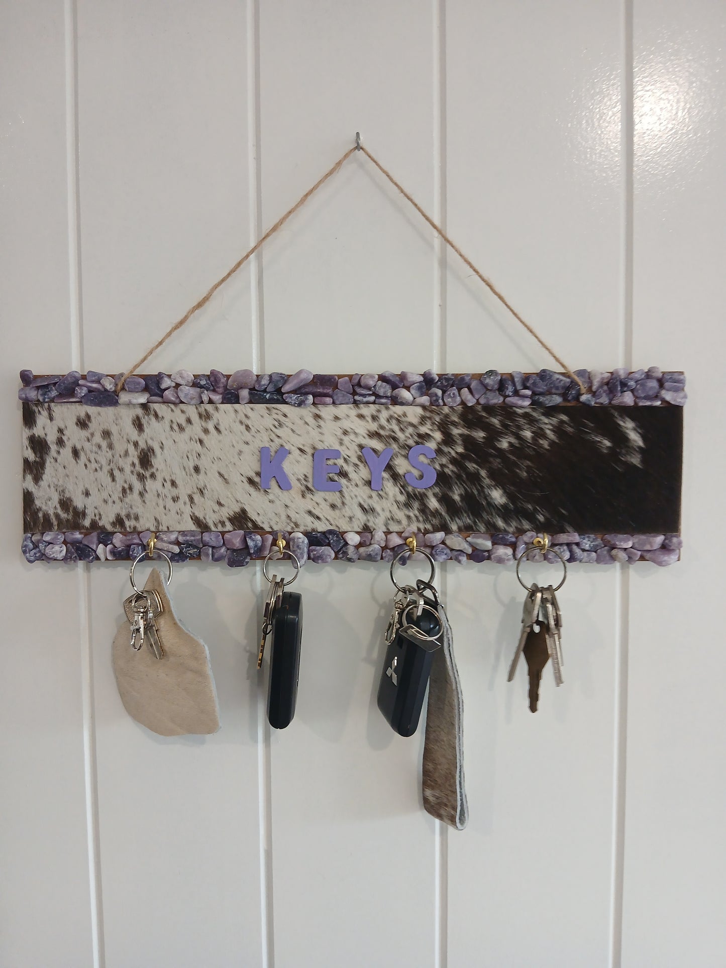 Cowhide key rack