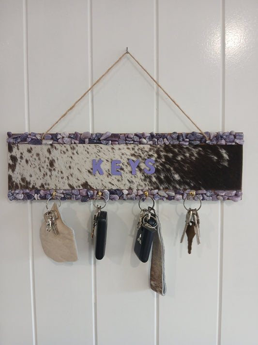 Cowhide key rack