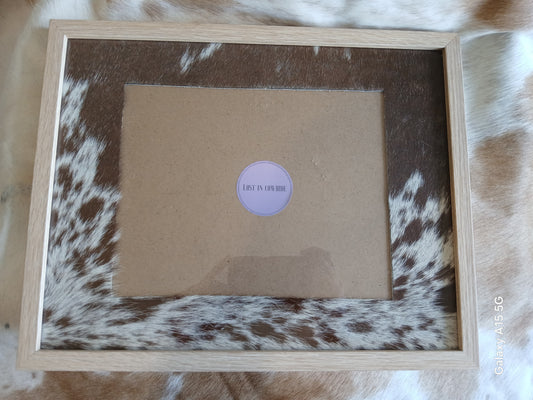 Cowhide frame photo size 8x10"