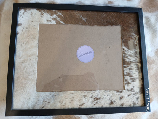 Cowhide frame photo size 8x10"