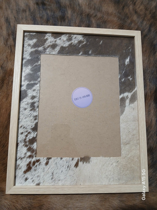 Cowhide frame photo size 8x10"