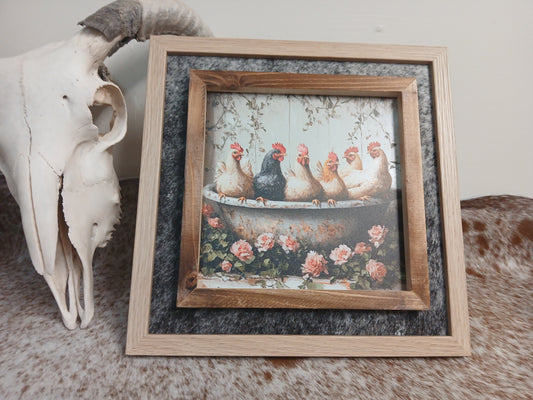 Handcrafted Square Cowhide 3D Print - Dimensional Australian Art