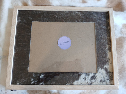 Cowhide frame photo size 8x10"