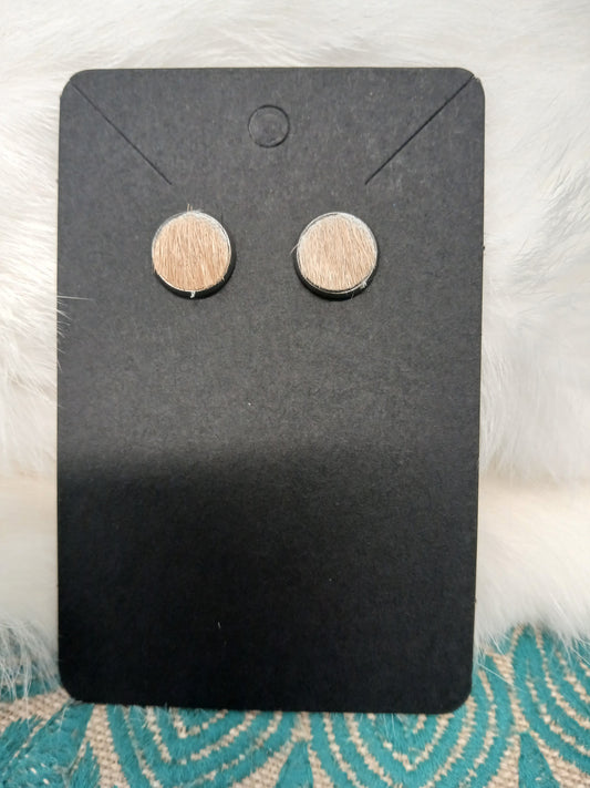 Cowhide Stud earrings (silver stud)