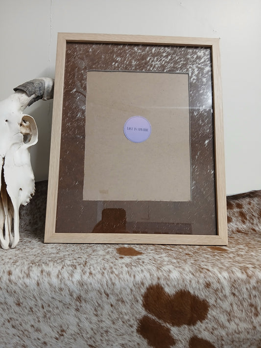 Cowhide frame photo size 8x10"