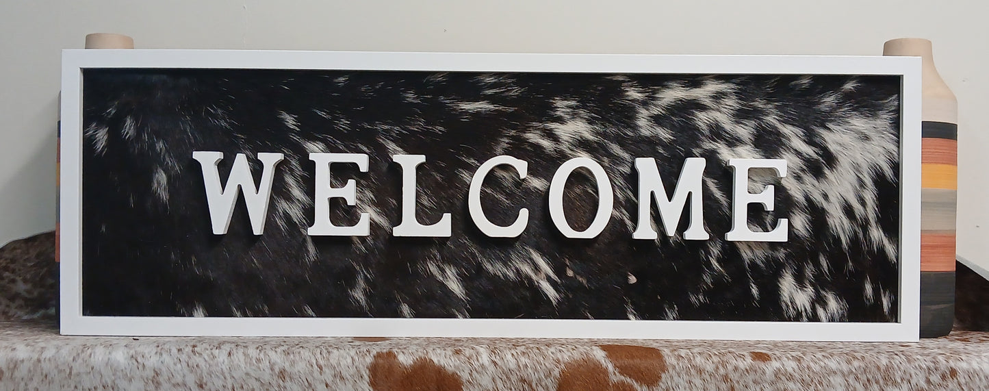 Custom cowhide wall signs