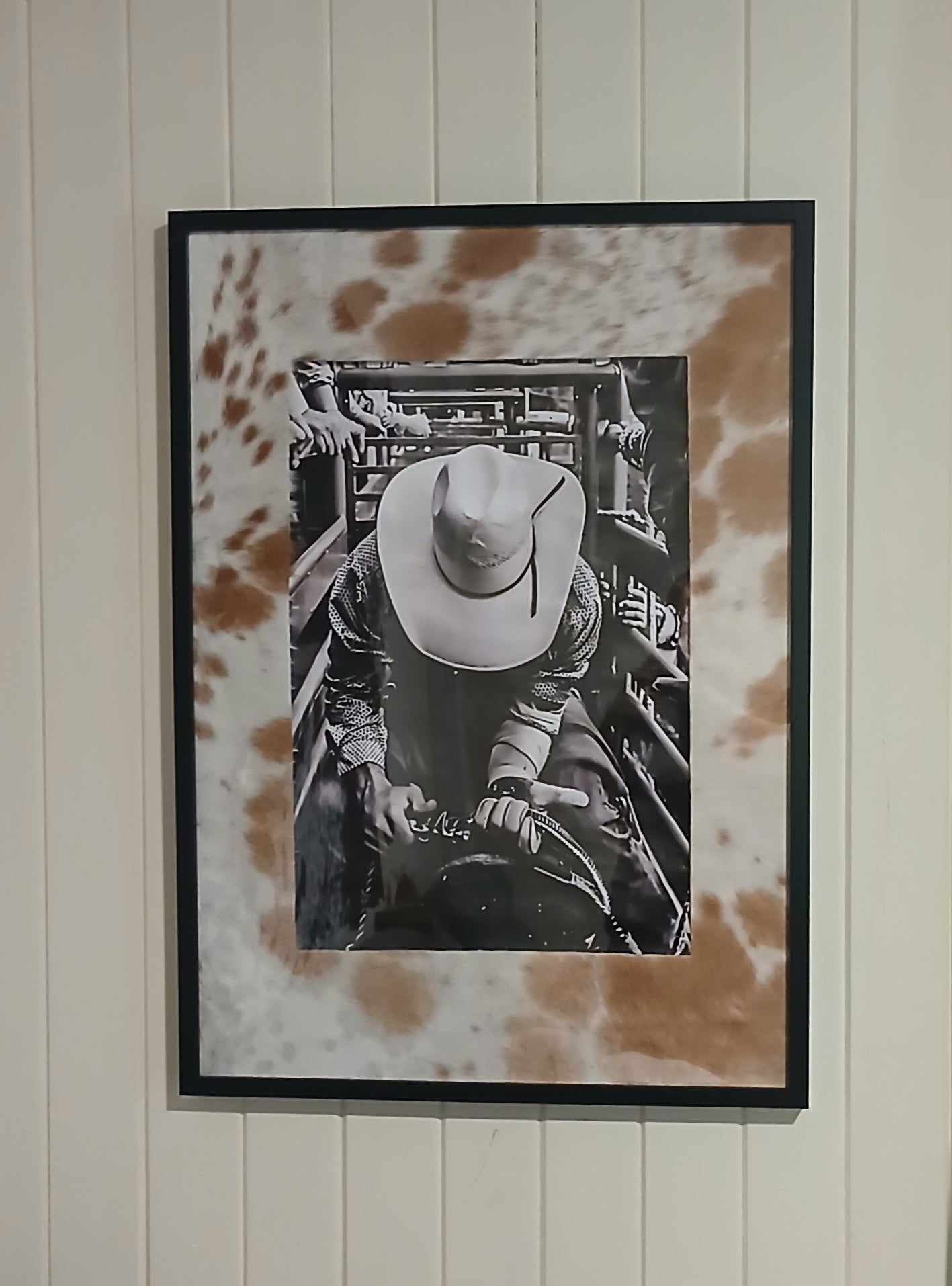 Huge A1 Cowhide Frame with A2 Print - Statement Australian Wall Art