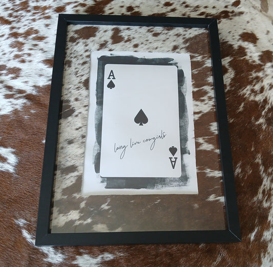A3 Cowhide Frame with A4 Print - Handcrafted Australian Art Display