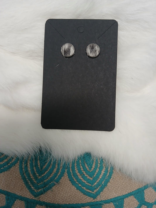 Cowhide Stud earrings (silver stud)