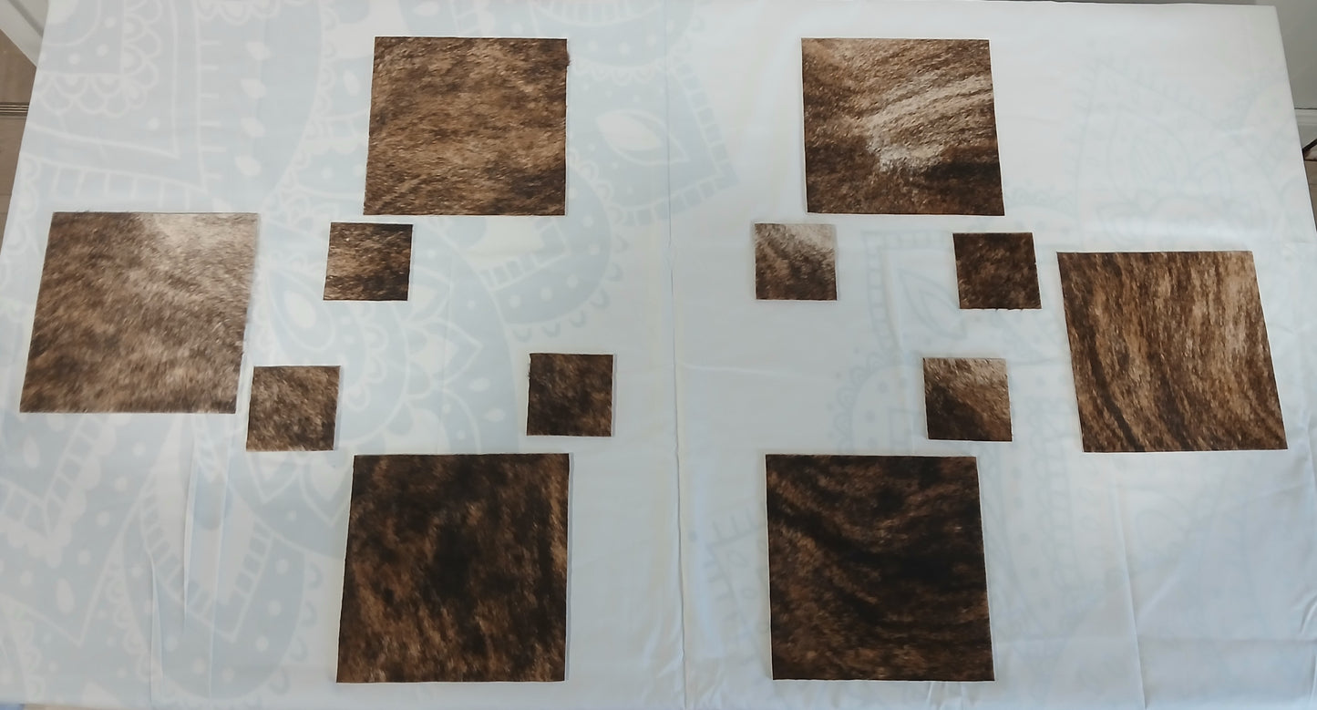 Luxury Genuine Cowhide Dining - Square placemat & coaster set (6)