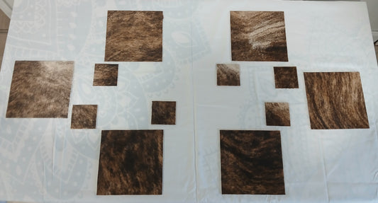 Luxury Genuine Cowhide Dining - Square placemat & coaster set (6)