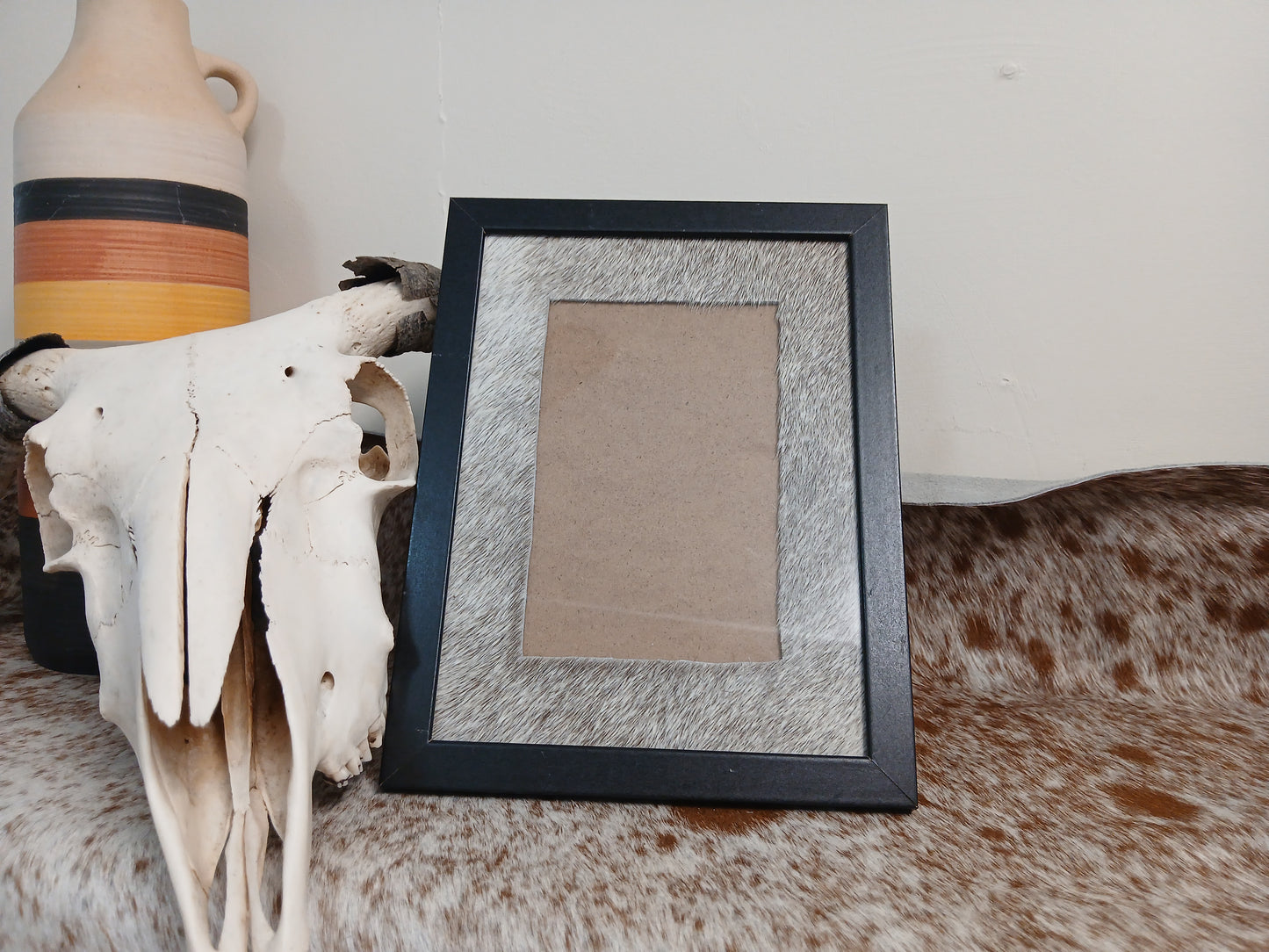 Cowhide frame photo size 4x6"