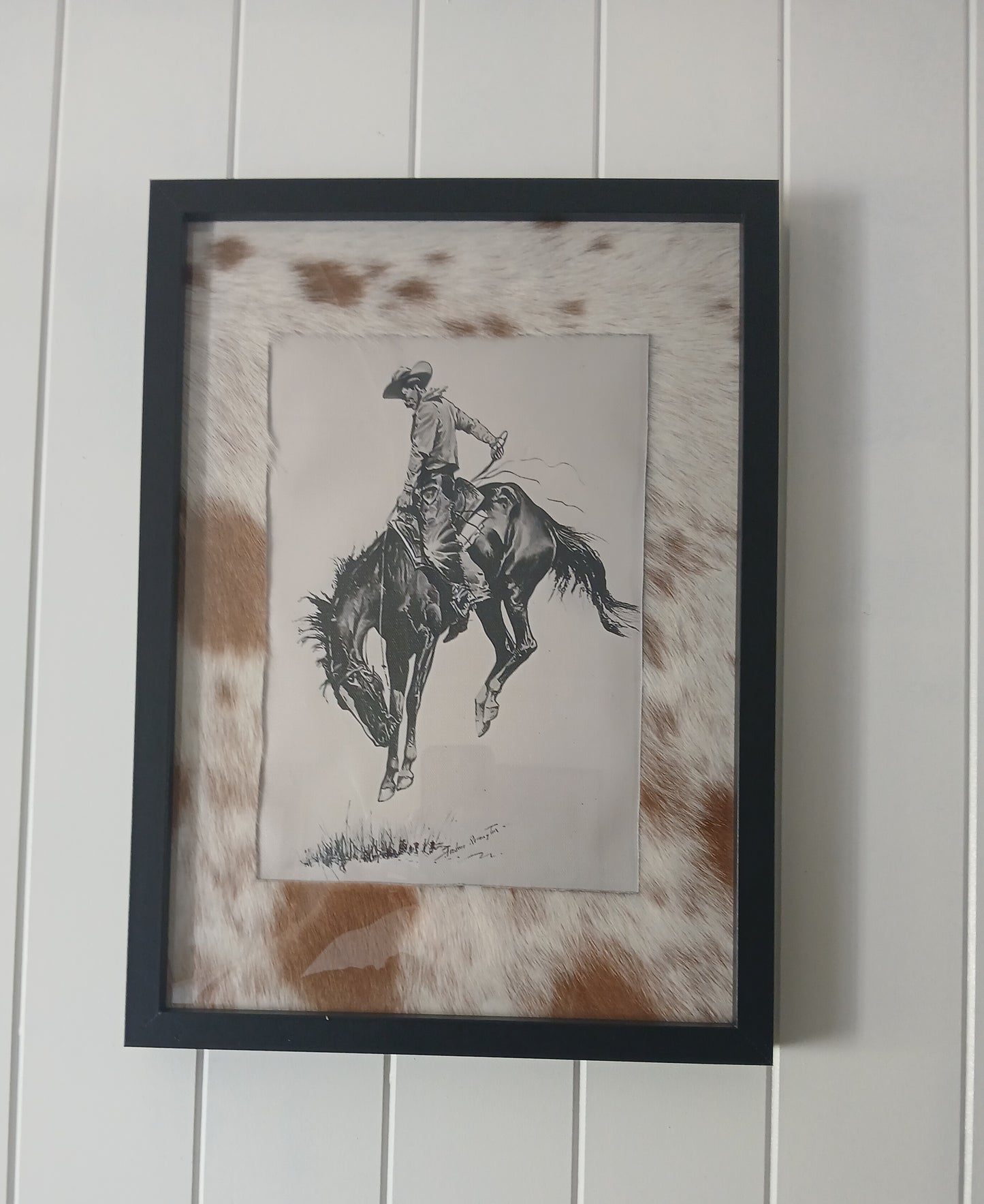 Authentic A4 Cowhide Frame with Print - Premium Australian Wall Art