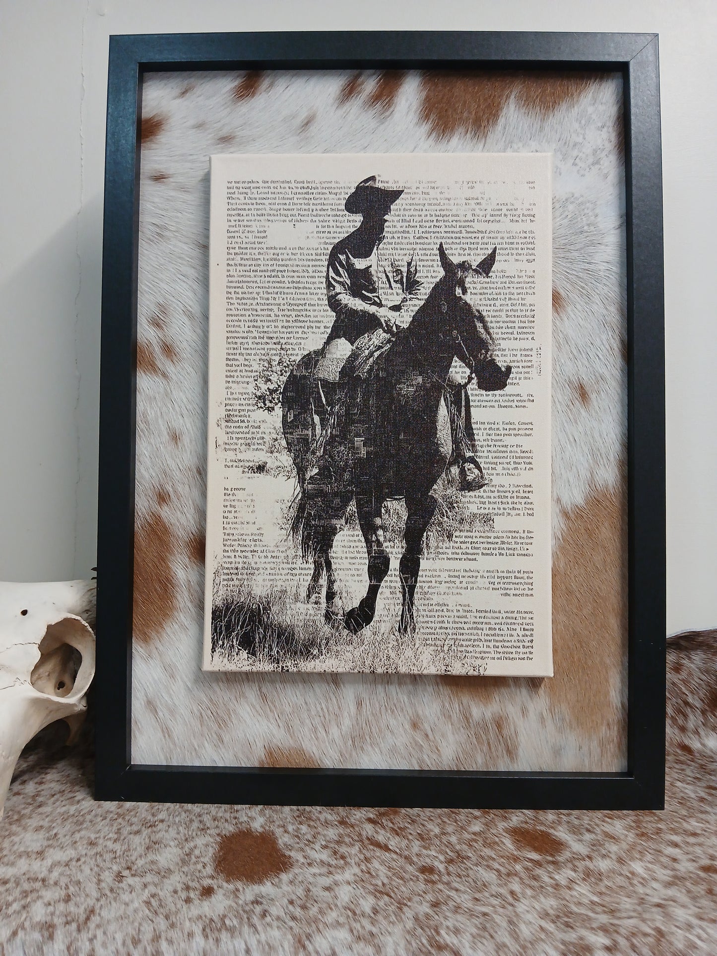 Cowhide frame with A4 sized 3D print (Set of 3)